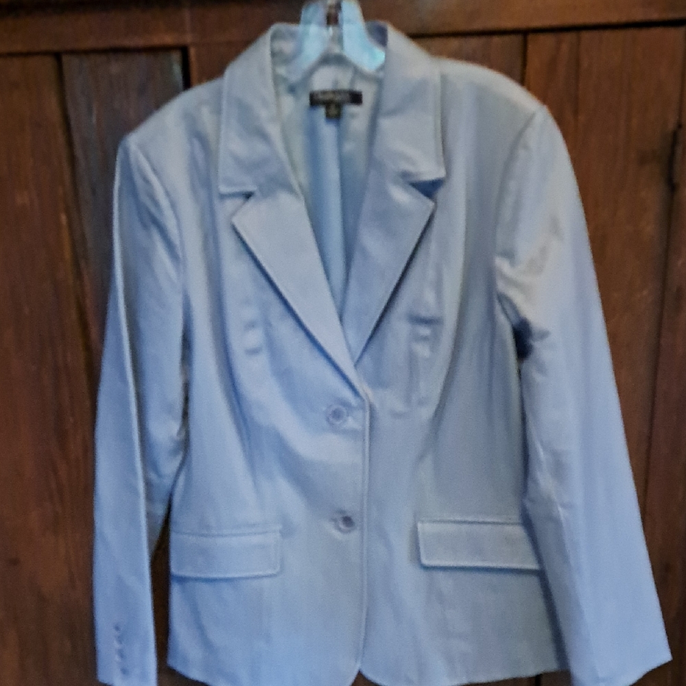 Chadwicks Blue Leather Blazer Sz 12